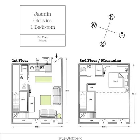 Sunlight Properties - Jasmin - Central 1 Bed, Just Off Place Massena Apartment *